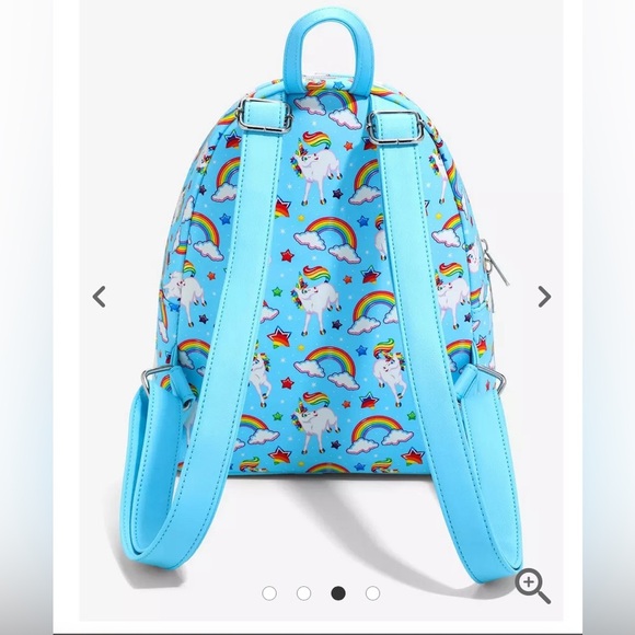 Loungefly Lisa Frank Markie Unicorn All over Print Mini Backpack Rainbows PRIDE - Picture 7 of 9
